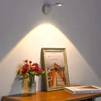 LAMON USB-Aufladbare Intelligente Bewegungssensor-Wandleuchte, 3 Farben Dimmbare LED-Spotlight, 3 Beleuchtungsmodi, Kabellose Bilderleuchten für Gemälde