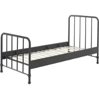58 aufm Kessel Metallbett Kay 97x206x110 Einzelbett Metall Schwarz matt
