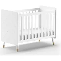 58 aufm Kessel Babybett Kamillah 124x68x96 Gitterbett MDF Satin Weiß
