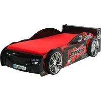 58 aufm Kessel Autobett Kalliopi 218x111x56 Kinderbett Spielbett MDF Schwarz