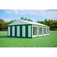 Pártystany-Jiín s.r.o. Partyzelt 5x8m - PVC Standard Feuerfest - Grün und Weiß