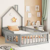 Xdovet Hausbett,Kinderbett, Bett mit Lattenrost (ohne Matratze),Minimalistischer Stil 90 x 200 cm