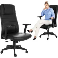 Di volio Bürostuhl Adelo Schwarz, ergonomischer Schreibtischstuhl mit Höhenverstellung, max. Körpergewicht 150 kg, Chefsessel auf Lenkrollen
