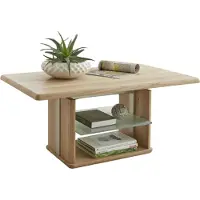58 aufm Kessel Funktionstisch Chantal höhenverstellbar 110x65x50 Couchtisch Massivholz Wildeiche Bianco 16208