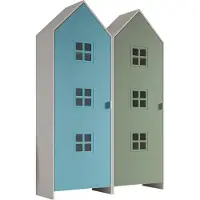 58 aufm Kessel Regalschrank Set Kania 115x37x171 Standregal MDF Weiß /Bunt