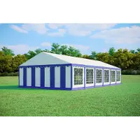 Ambitent Partyzelt 6x12m - PVC PREMIUM Feuerfeste - Blau und Weiß
