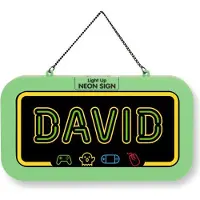 History & Heraldry GmbH LED Leuchtschild Neonschild mit Namen , Leuchtende Wanddekoration mit Batterie, 18,7x10,3x1,6cm - David