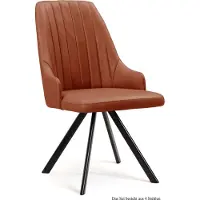 58 aufm Kessel Esszimmerstuhl drehbar (4er-Set) Devyn 52x91x60 Schwarz/Cognac