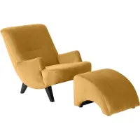 58 aufm Kessel Sessel Kajsa 71x80x101 Bezug Samtvelours Buche schwarz/mais