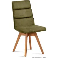 58 aufm Kessel Esszimmerstuhl drehbar (2er-Set) Doris 47x92x60 Eiche geölt/Olivgrün