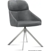 58 aufm Kessel Esszimmerstuhl drehbar (2er-Set) Deeanne 52x82x63 Edelstahl/Grau