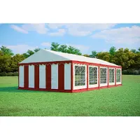 Pártystany-Jičín s.r.o. Partyzelt 5x10m - PVC PREMIUM Feuerfest - Rot und Weiß