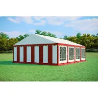 Ambitent Partyzelt 6x8m PVC Standard PLUS Feuerfest - Rot und Weiß