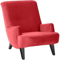 58 aufm Kessel Sessel Kajsa 71x80x101 Bezug Samtvelours Buche schwarz/rot
