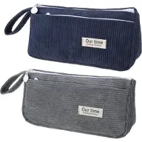 BundiGlassware 2 Stück Federmäppchen Cord-Stoff, Mäppchen Große Kapazität Federtasche Schulmäppchen Mäppchen Pencil Case Teenager Etui Stifte Stylisches für Schule Büro