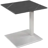 58 aufm Kessel Beistelltisch Channa 55x47x54 höhenverstellbar Perlsilber/Marmara Nero 16214