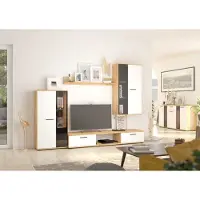 Lempert Wohnwand Salsa eiche artisan + weiß