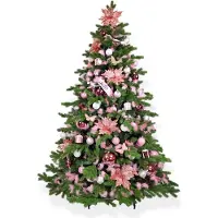 LAALU Künstlicher Weihnachtsbaum 240 cm, PRINZESSIN ANNA, mit 135-teiligem Weihnachtsbaumschmuck, inkl. Metallständer und Aufbewahrungsbox
