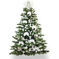 LAALU Dekorierter künstlicher Weihnachtsbaum mit 136 Ornamenten ANGEL WINGS 240 cm Baum mit Ständer und Weihnachtsschmuck