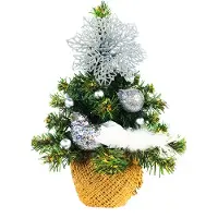 LAALU Geschmückter künstlicher Weihnachtsbaum mit 16 Ornamenten TINY 3 im Topf 25 cm