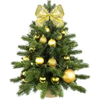 LAALU Dekorierter künstlicher Weihnachtsbaum GOLDEN CHRISTMAS II 60 cm mit LED-Beleuchtung IN FLOWER