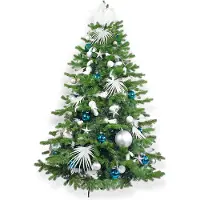LAALU Dekorierter künstlicher Weihnachtsbaum mit 215 Ornamenten POLAR BLUE II 500 cm Baum mit Ständer und Weihnachtsschmuck
