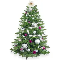 LAALU Künstlicher Weihnachtsbaum 360 cm, POLAR PINK II, mit 222-teiligem Weihnachtsbaumschmuck, inkl. Metallständer und Aufbewahrungsbox