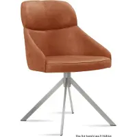 58 aufm Kessel Esszimmerstuhl (8er-Set) Dounia 52x82x63 Edelstahl/Cognac
