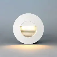 Maxkomfort GmbH Hochwertige LED Treppenbeleuchtung in Weiß - Aluminium 0,7W 1101S IP54 rund