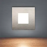 Maxkomfort GmbH 3er SET LED Treppenbeleuchtung aus Aluminium für Schalterdoseneinbau 0,5W warmweiß Eckig Stufenbeleuchtung Treppenlicht 6103S-SN