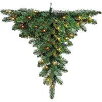LAALU Hängender künstlicher Weihnachtsbaum SIRIUS 120 cm, grün, 2D/3D, 262 Zweige, 70 warmweiße LED, inkl. Metallständer