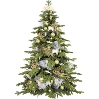 LAALU Dekorierter künstlicher Weihnachtsbaum mit 203 Ornamenten SAMETTE DELIGHT II 270 cm mit Ständer und Weihnachtsschmuckgrün