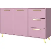 AGMAT-FURNITURE Kommode Nancy mit 3 Schubladen und 2 Türen, Sideboard in Farbe: Rosa, Schrank in Größe: 140 x 86 x 41 cm