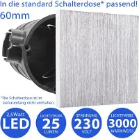 Maxkomfort GmbH Moderne LED Treppenbeleuchtung 2,5 Watt eckig 6107S-AB in Alu gebürstet