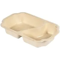 Duni GmbH 225x DUNIFORM Schale Take-away 250 x 159 x 45 mm Braun 2-Teilung