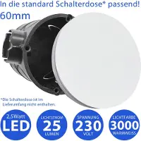 Maxkomfort GmbH Moderne LED Treppenbeleuchtung 2,5W rund 6107R-WH in Weiß