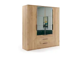 FURMEB Patryk Hojka FurMeb24 Schrank FLORENCJA 200X245 cm Kleiderschrank mit Spiegel - Craft Gold