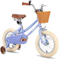 Hiland JOYSTAR 12/14/16/18/20 Mädchenfahrrad für 2-13 Jahre alte Kinder, 12" 14" 16" 18" Kinderfahrrad mit Stützrädern & Korb, 20 Zoll mit Ständer, Lila