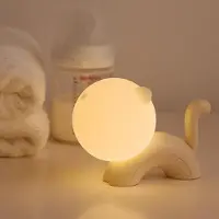 LAMON Niedlich Katze Nachtlicht,Silikonkatze berührt das Nachtlicht,USB-Aufladung LED -Nachtlampe,tragbar,für Kinderzimmer,Partydekorationv,Geschenke