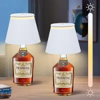 LAMON 2er Kabellose dimmbare LED-Weinflaschenleuchte, 3 Dimmmodi, USB-Aufladung, Touch-Steuerung, 4000 mAh, geeignet für Schlafzimmer, Restaurants, Weiß