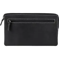 LEAS Banktasche & Geldtasche im Vintage-Style in Echt-Leder, schwarz - Special-Edition
