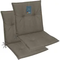 DiscountDeal24 LILENO HOME Gartenstuhl Auflagen als [2er Set - Niedriglehner] in Stone - bequeme Liegen als Sitzauflagen für Gartenmöbel - Stuhlkissen für Gartenstühle und Klappstühle MAR