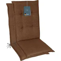DiscountDeal24 LILENO HOME Gartenstuhl Auflagen als [2er Set - Hochlehner] in Braun - bequeme Liegen als Sitzauflagen für Gartenmöbel - Stuhlkissen für Gartenstühle und Klappstühle