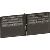 LEAS Dollar Clip Geldscheinklammer Geldklammer Money Clip extra dünn Echt-Leder, schwarz Special Edition