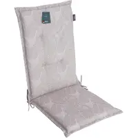 DiscountDeal24 LILENO HOME Gartenstuhl Auflagen als [1er Set - Hochlehner] in Blätter Grau - bequeme Liegen als Sitzauflagen für Gartenmöbel - Stuhlkissen für Gartenstühle und Klappstühle