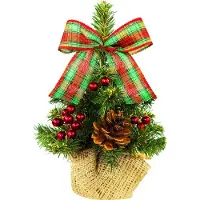 LAALU Geschmückter künstlicher Weihnachtsbaum mit 27 Ornamenten TINY 8 im Topf 25 cm