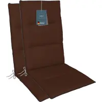 DiscountDeal24 LILENO HOME Gartenstuhl Auflagen als [2er Set - Hochlehner] in Braun + Keder Grau - bequeme Liegen als Sitzauflagen für Gartenmöbel - Stuhlkissen für Gartenstühle und Klappstühle