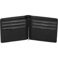 LEAS Dollar Clip Geldscheinklammer Geldklammer Money Clip extra dünn Echt-Leder, schwarz Special Edition''