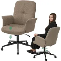 Di volio Bürostuhl Parmo, Homeoffice Stuhl mit Rollen, Braun