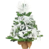 LAALU Geschmückter künstlicher Weihnachtsbaum BUTTERFLY GLITTER 60 cm mit LED-BELEUCHTUNG IM TOPF